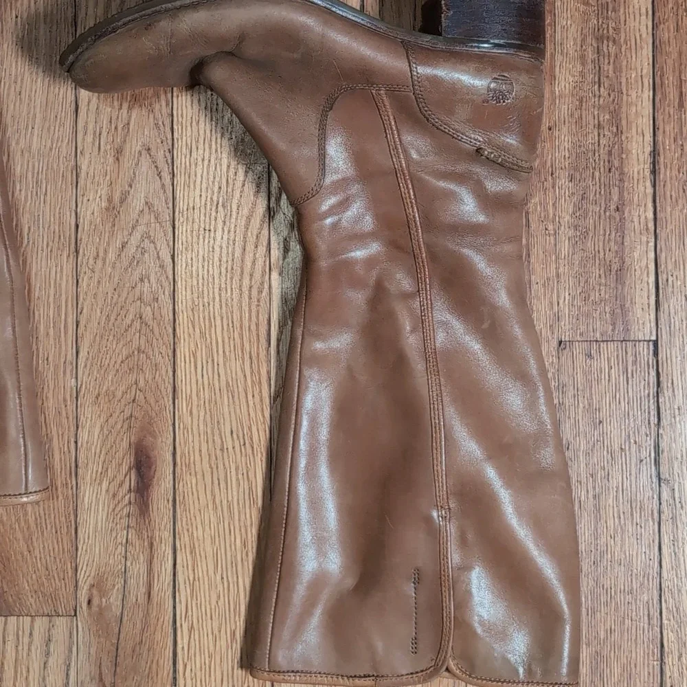 Timberland Savin Hill Riding Boots Women's 9.5M Brown Leather Zip Knee High